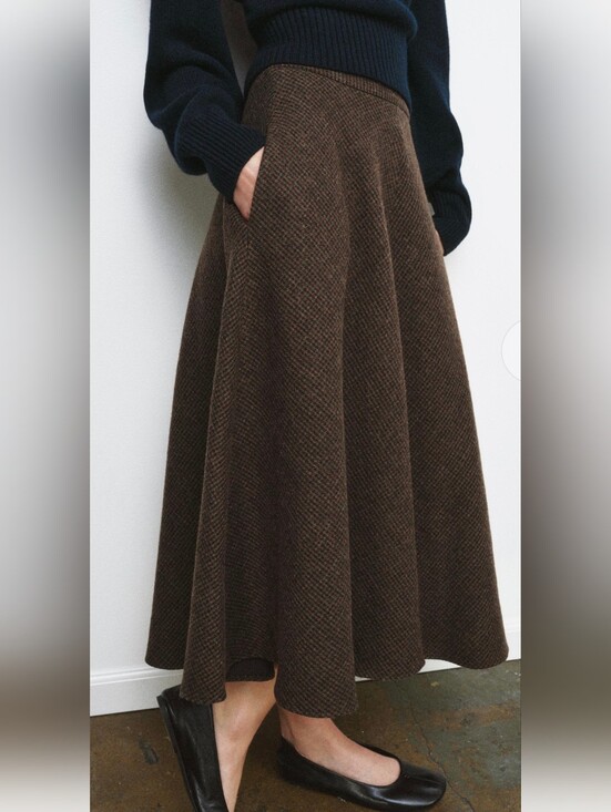 Zara Dresses & Skirts - Zara WOOL BLEND CAPE SKIRT HOUNDSTOOTH (S)